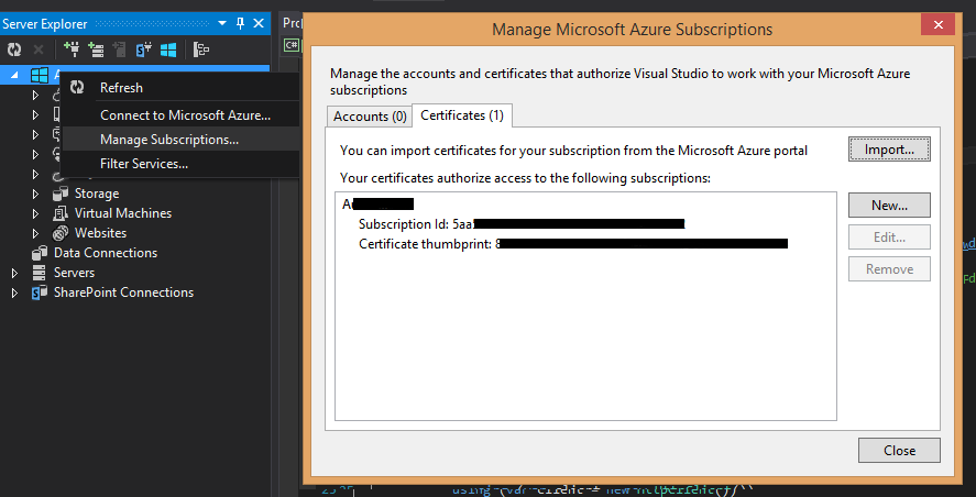 Manage Certificates in Visual Studio
